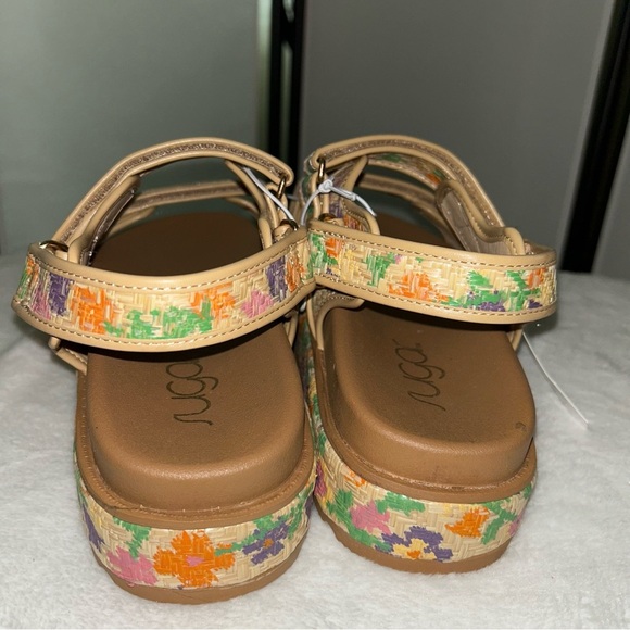 Sugar Tan and Orange Sandals with Floral Straps - Picture 2 of 4
